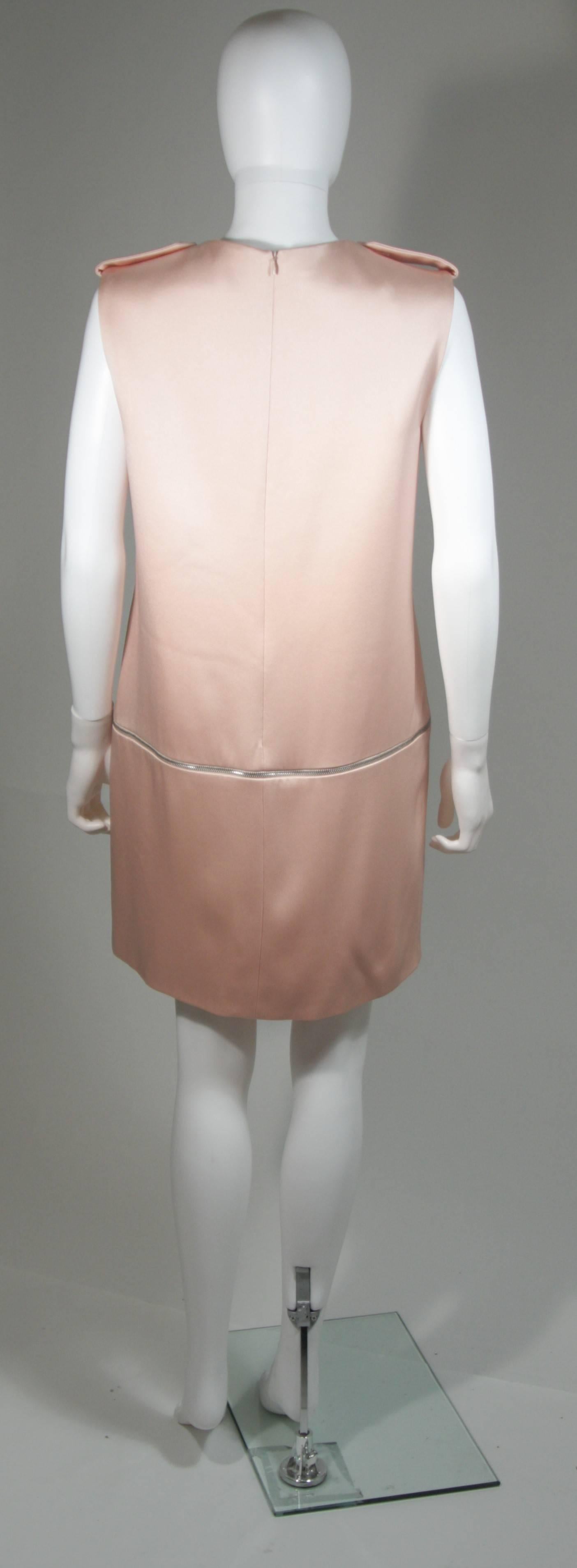 Alexander McQueen Pink Silk Shift Dress with Zipper Detail Size 44  2
