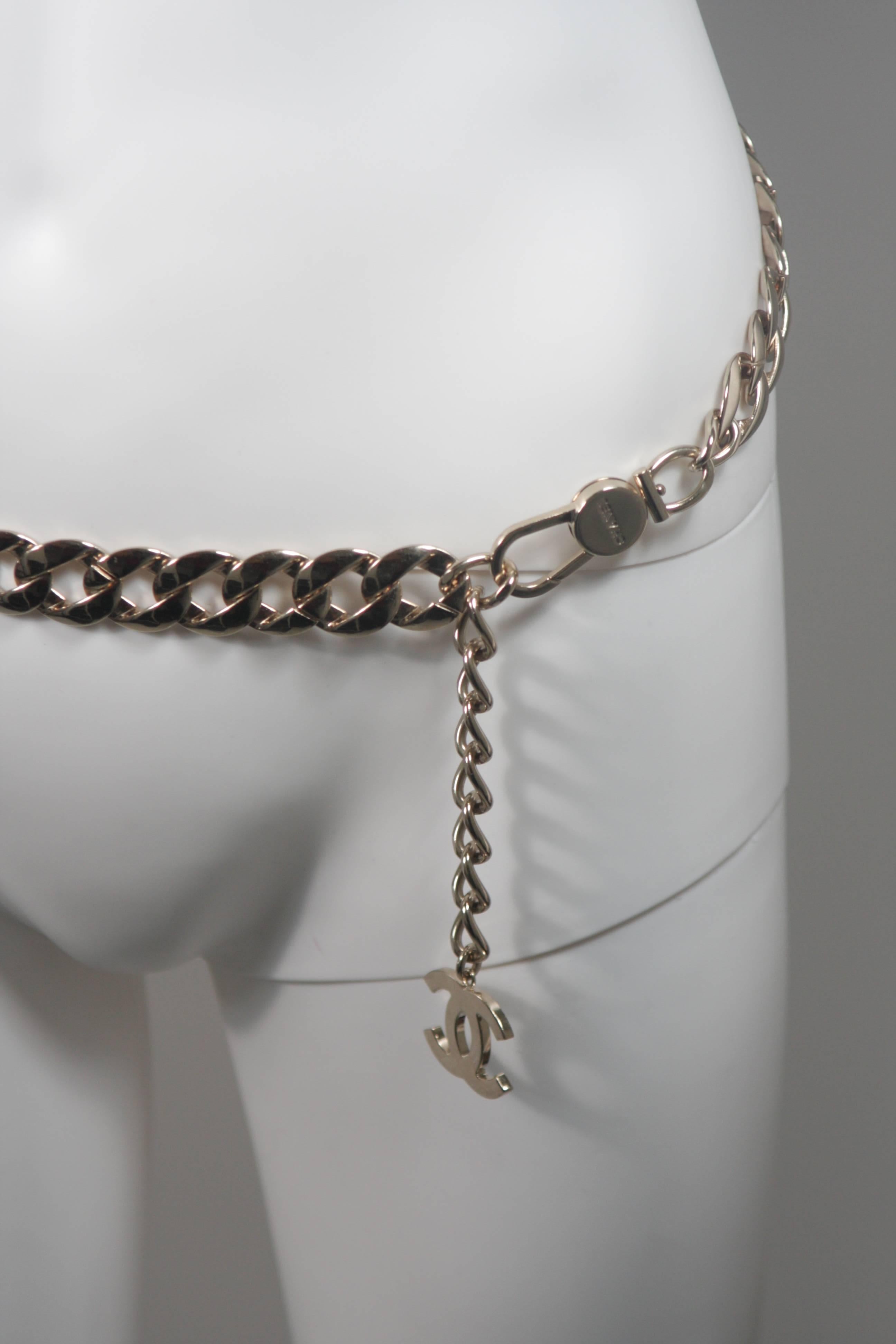 chanel chain belt silver