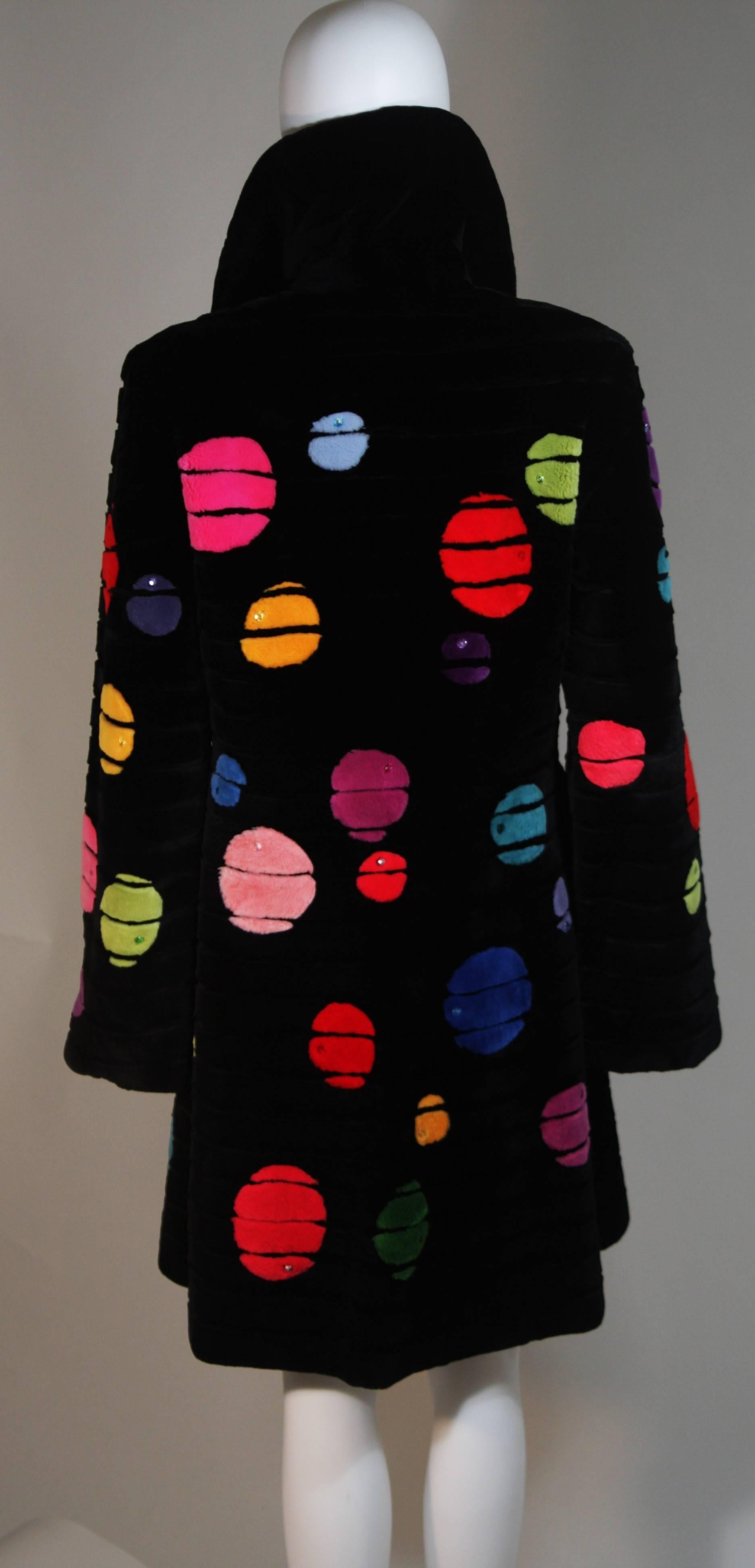 ZUKI Cappotto di castoro tosato Onyx 'Bubbles' realizzato su ordinazione 4