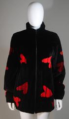 ZUKI Onyx Sheared beaver 'HEARTS' Jacket Made to Order