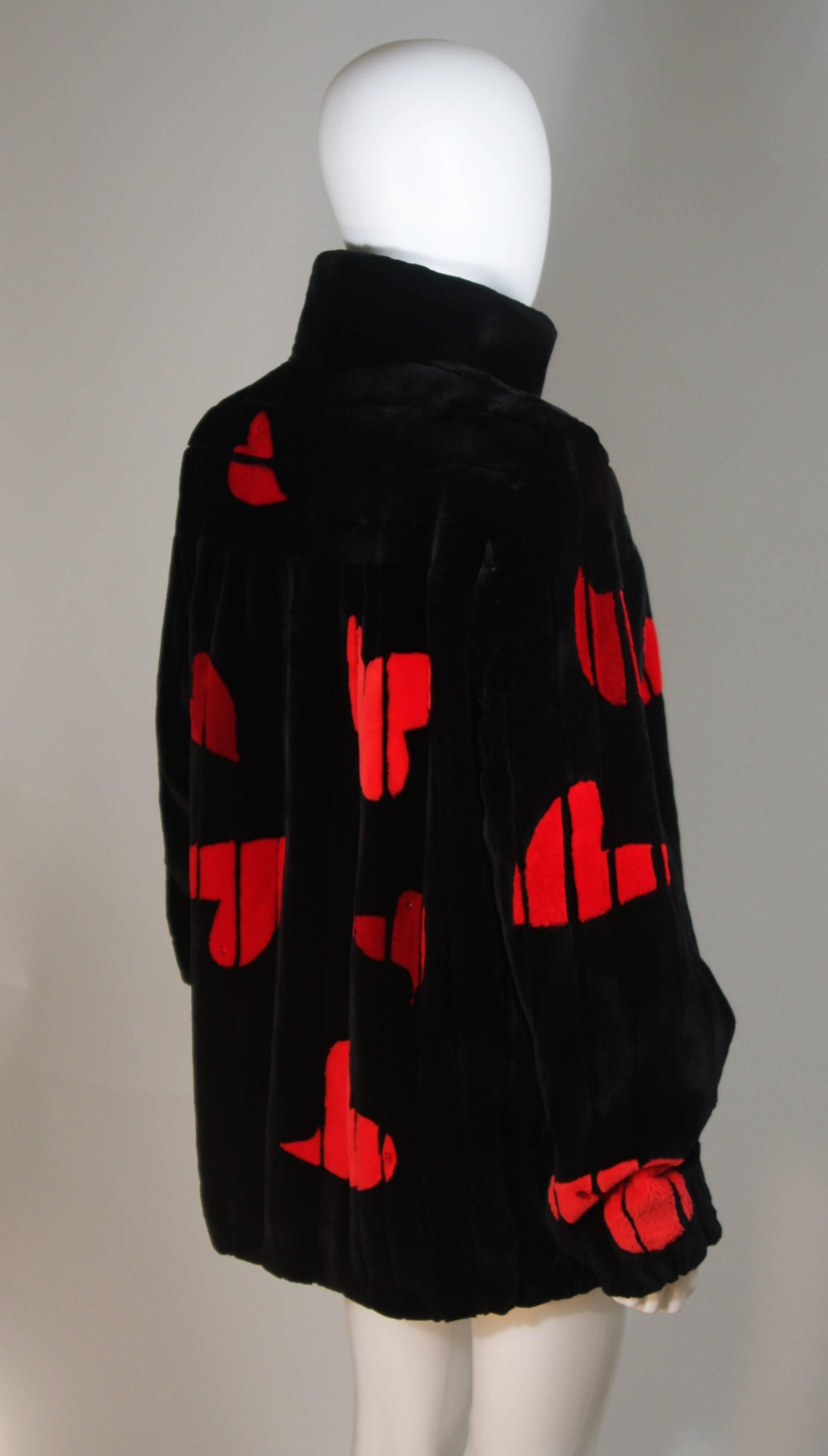 ZUKI Onyx Sheared beaver 'HEARTS' Jacket Made to Order For Sale 3
