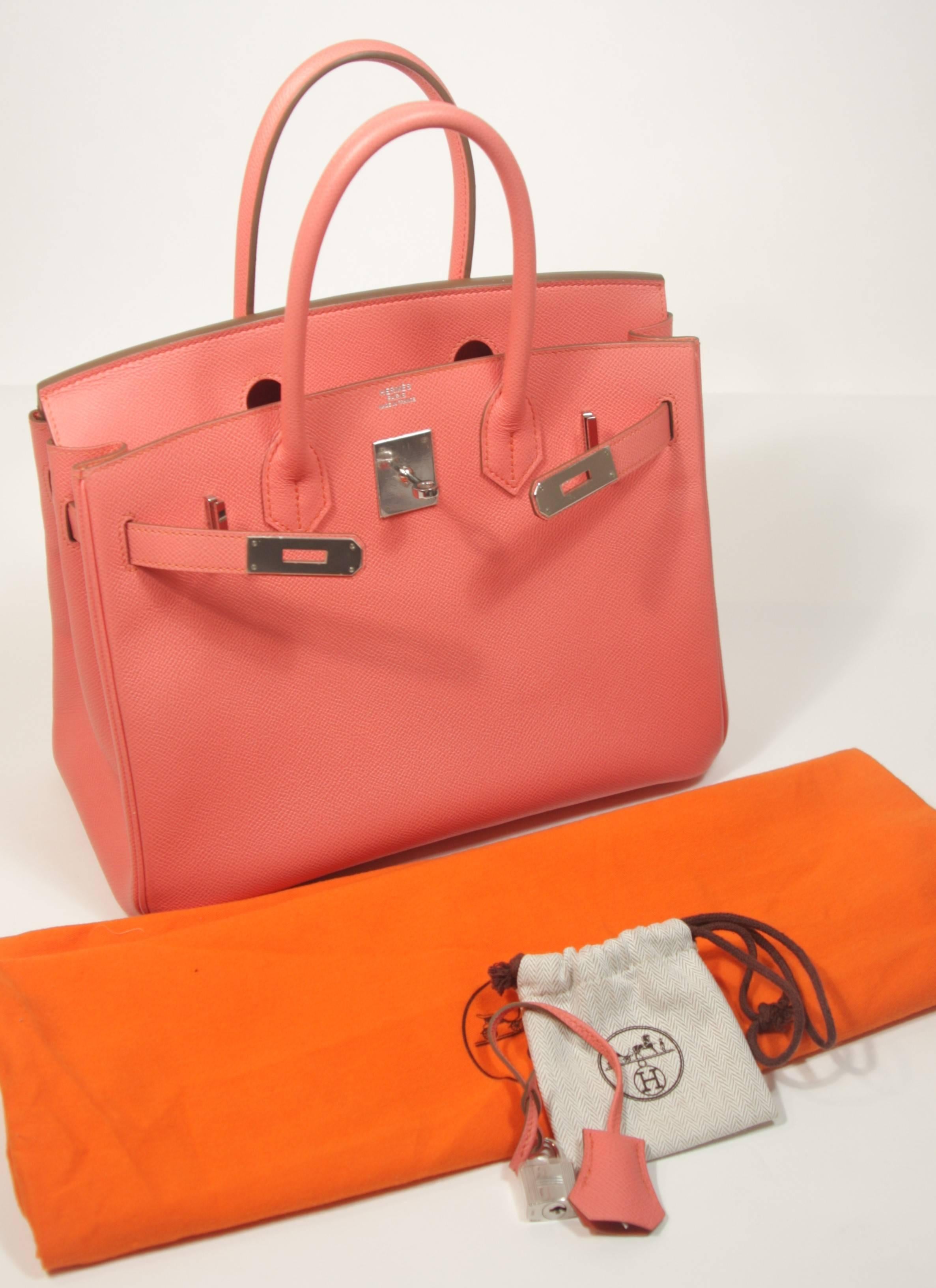 HERMES Birkin 30 Bag Rose Jaipur Pink Clemence Palladium Hardware 3