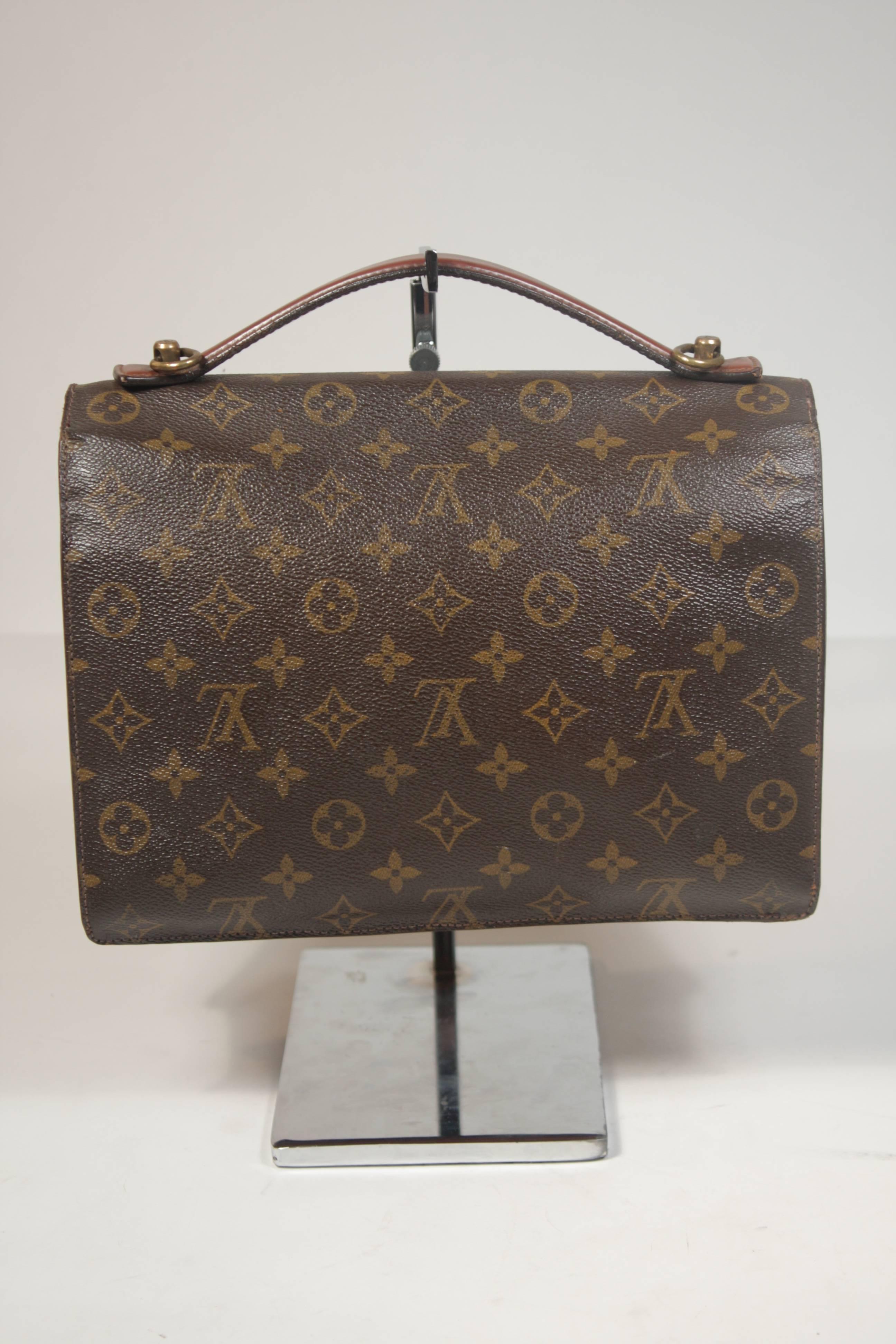 LOUIS VUITTON MONCEAU Top Handle Purse with Optional Cross Body Strap  In Excellent Condition In Los Angeles, CA