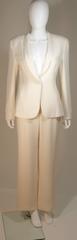 GIORGIO ARMANI White Tuxedo Style Pant Suit Size 42