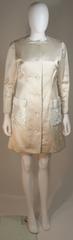 SHEDLOCK Ivory Silk Dress with Rhinestone Pocket Details Size Small Medium