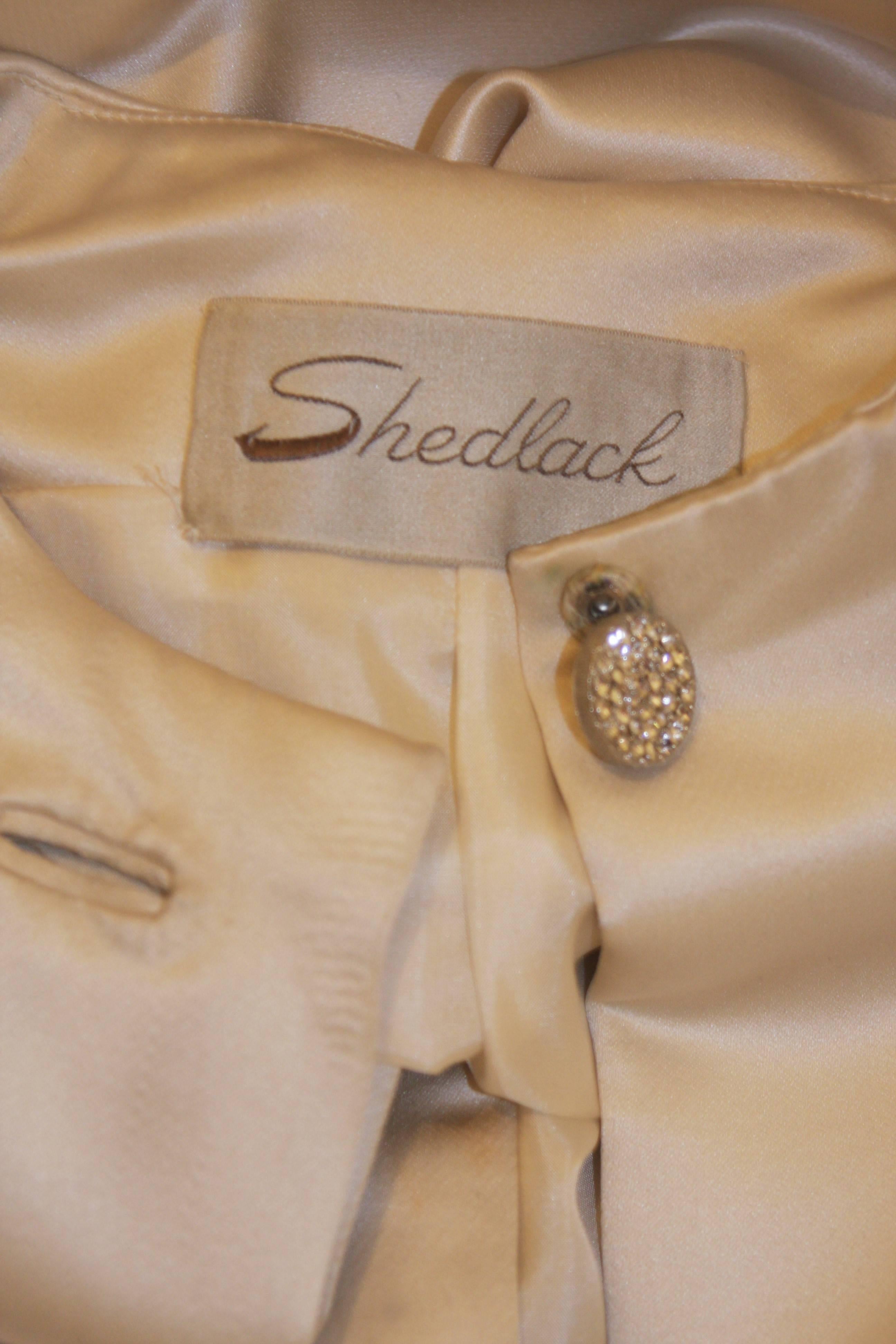 SHEDLOCK Ivory Silk Dress with Rhinestone Pocket Details Size Small Medium For Sale 5
