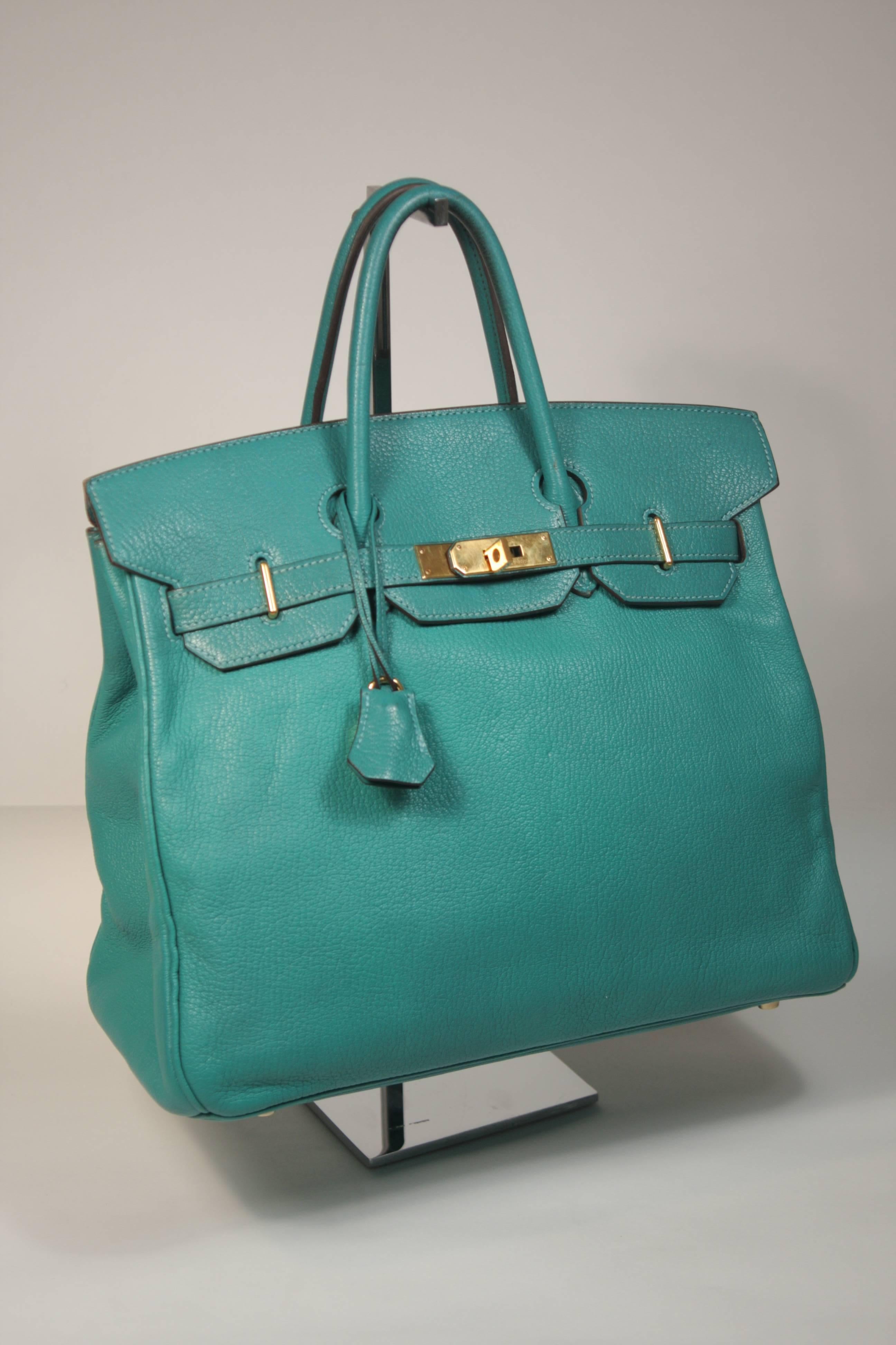 Women's HERMES Emerald Teal Birkin with Gold Tone Hardware