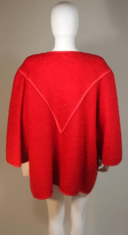 JEAN MUIR Red Wool Jacket Size 6 For Sale at 1stDibs