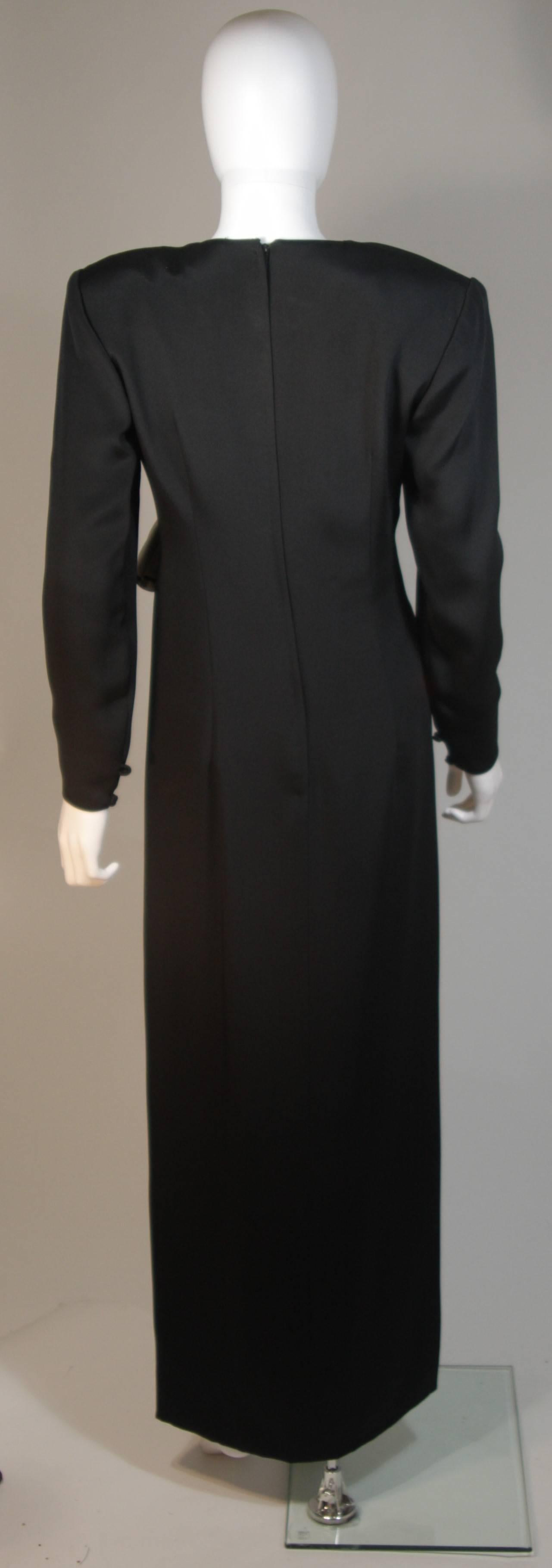 NOLAN MILLER Black and White Contrast Gown with Drape Detail Size 6 For Sale 2