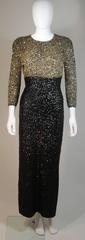 GENE SHELLY'S Boutique Internationale Embellished Stretch Black Knit Gown Size 8