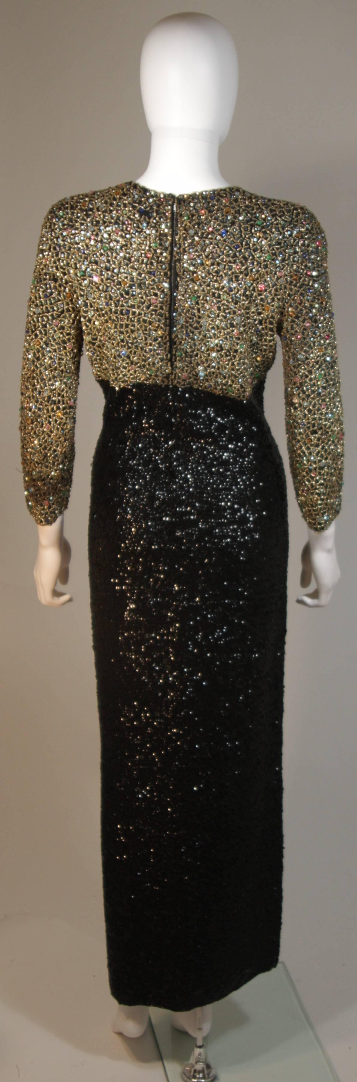 GENE SHELLY'S Boutique Internationale Embellished Stretch Black Knit Gown Size 8 For Sale 3