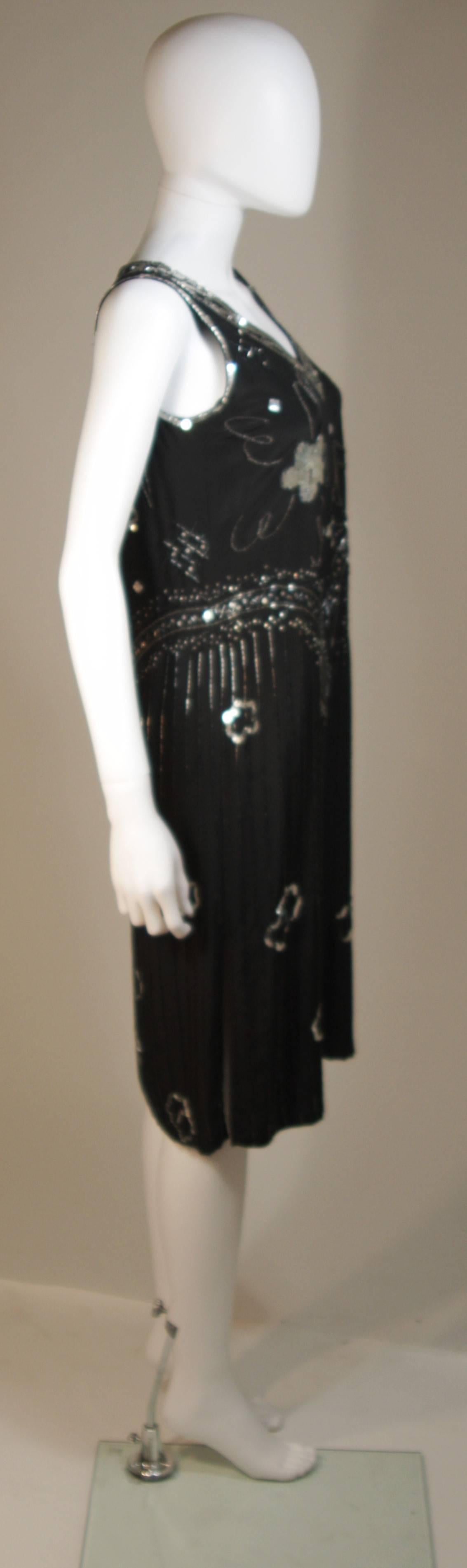 GIORGIO BEVERLY HILLS Sequin Embellished Deco Inspired Cocktail Dress Size 4-6 For Sale 1