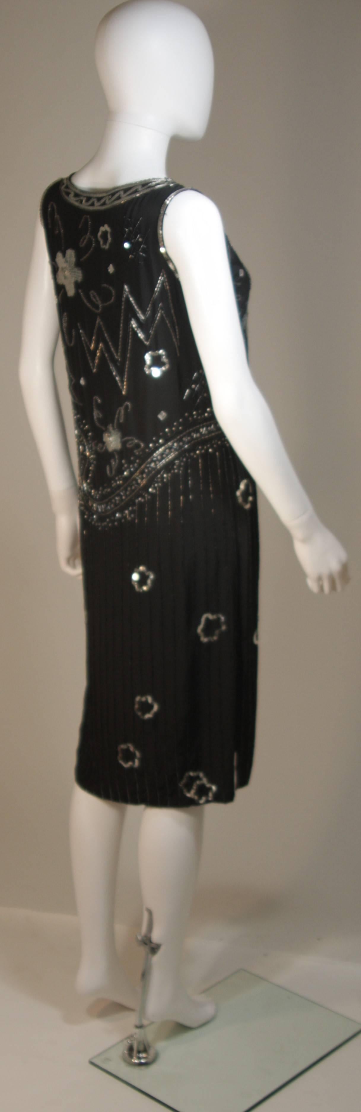GIORGIO BEVERLY HILLS Sequin Embellished Deco Inspired Cocktail Dress Size 4-6 For Sale 2