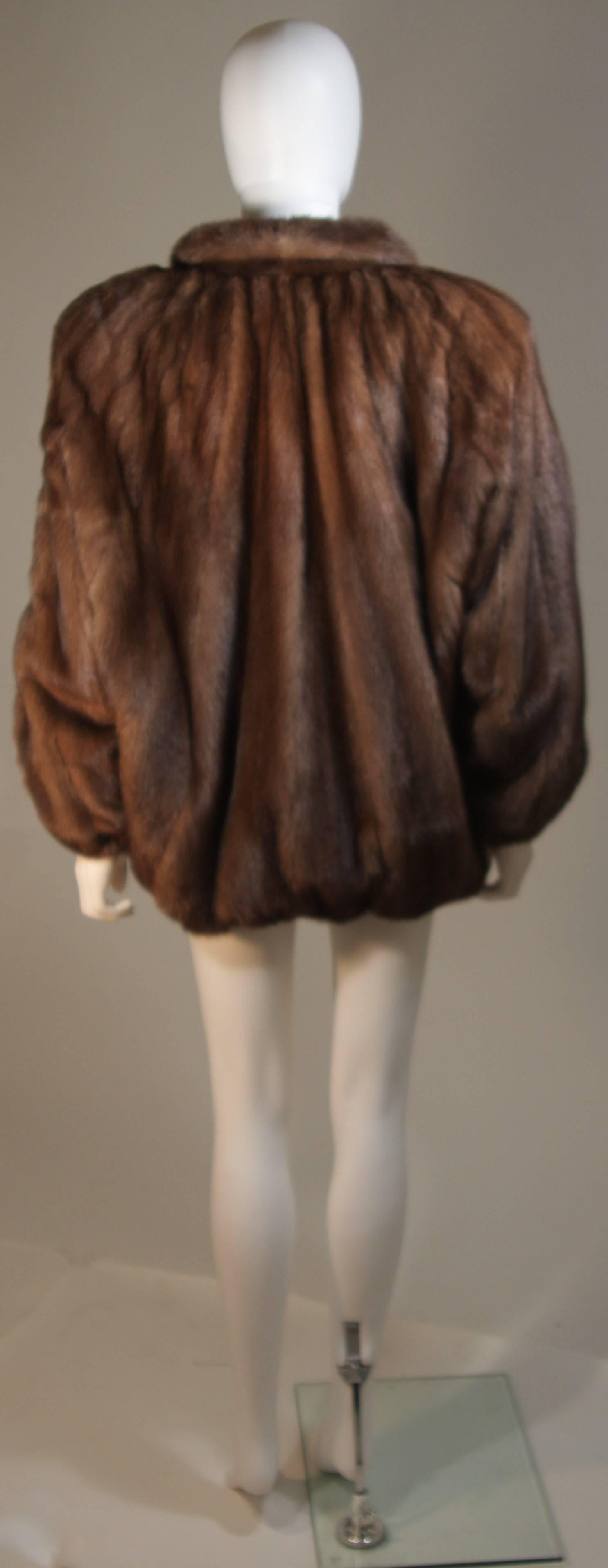 WACHTENHEIM Mink Fur Sporty Jacket with Dolman Style Sleeves Size 8 1