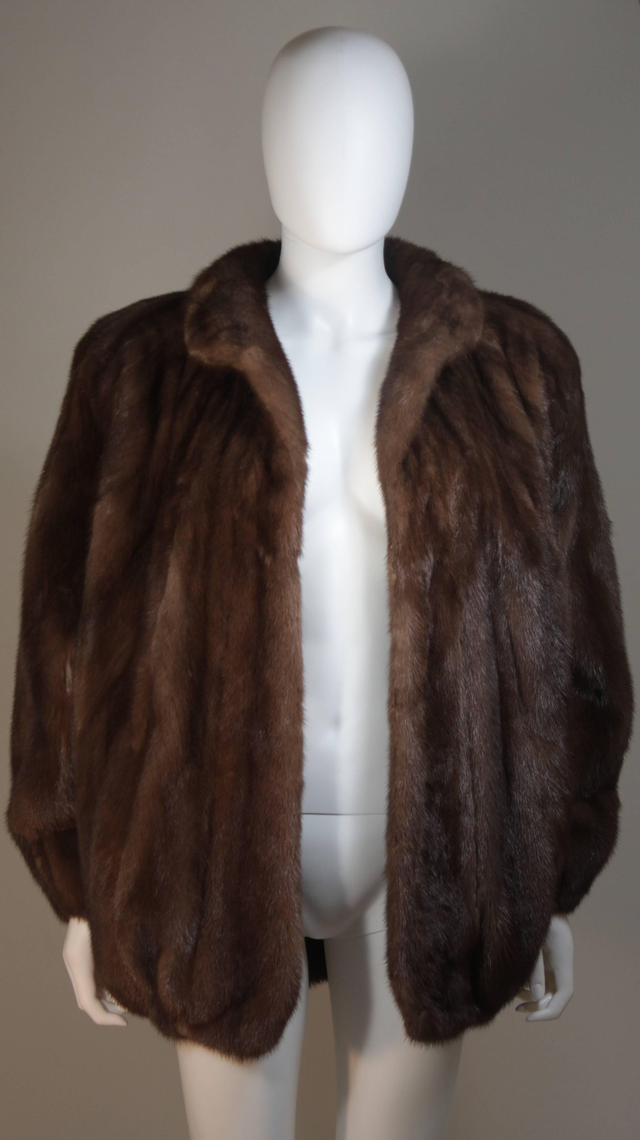 WACHTENHEIM Mink Fur Sporty Jacket with Dolman Style Sleeves Size 8 2