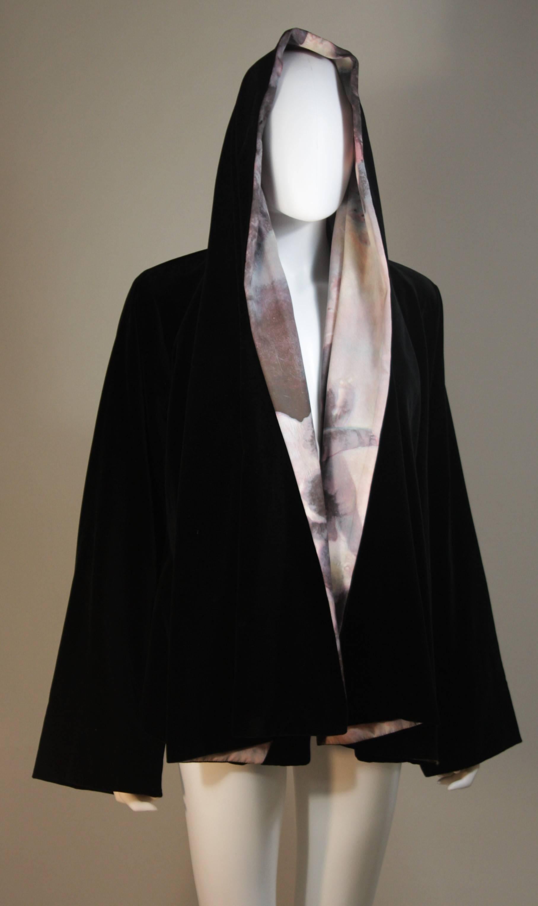 Women's VIVIENNE WESTWOOD Black Velvet Coat With Cherubs and Hood One Size