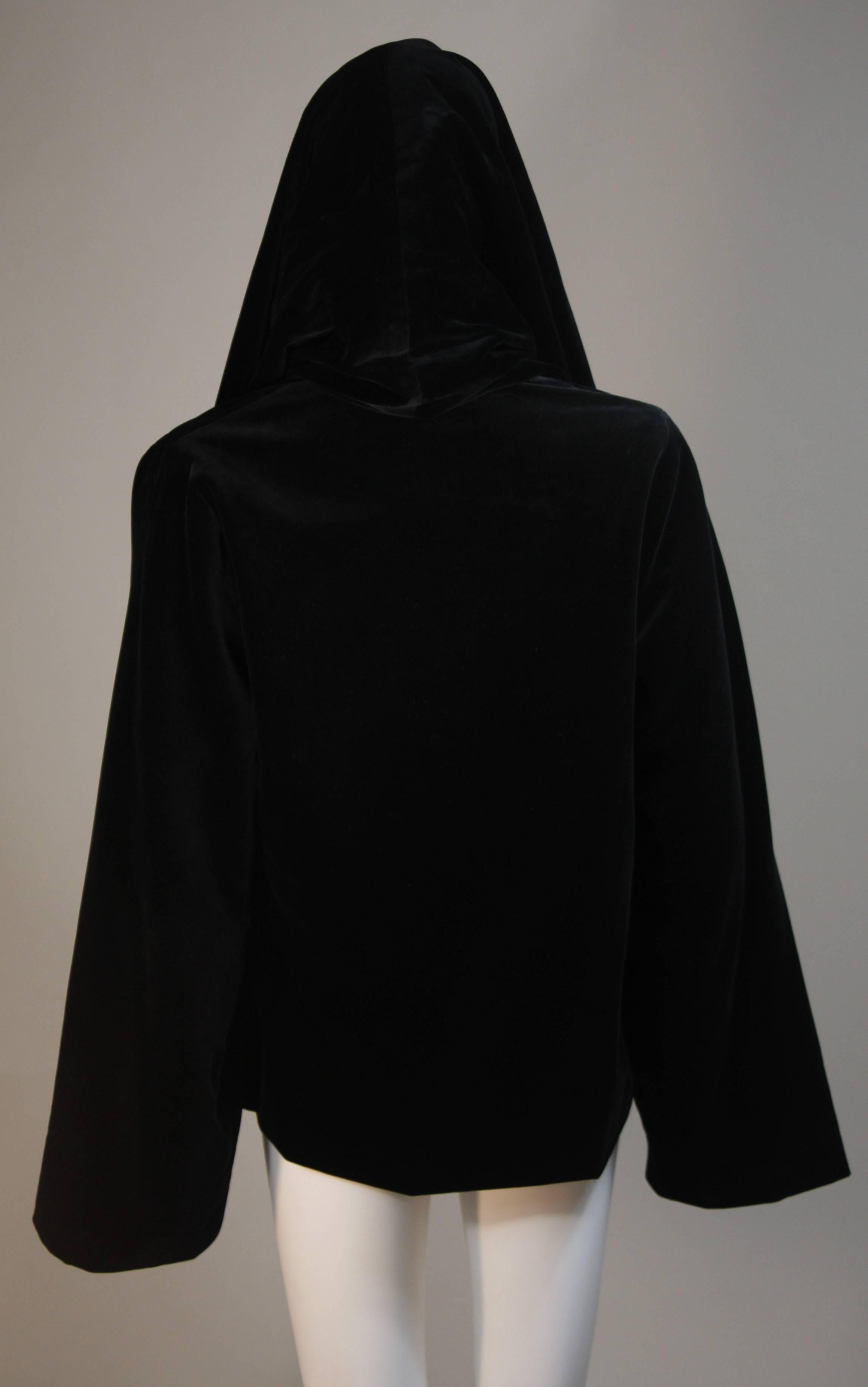 VIVIENNE WESTWOOD Black Velvet Coat With Cherubs and Hood One Size 2