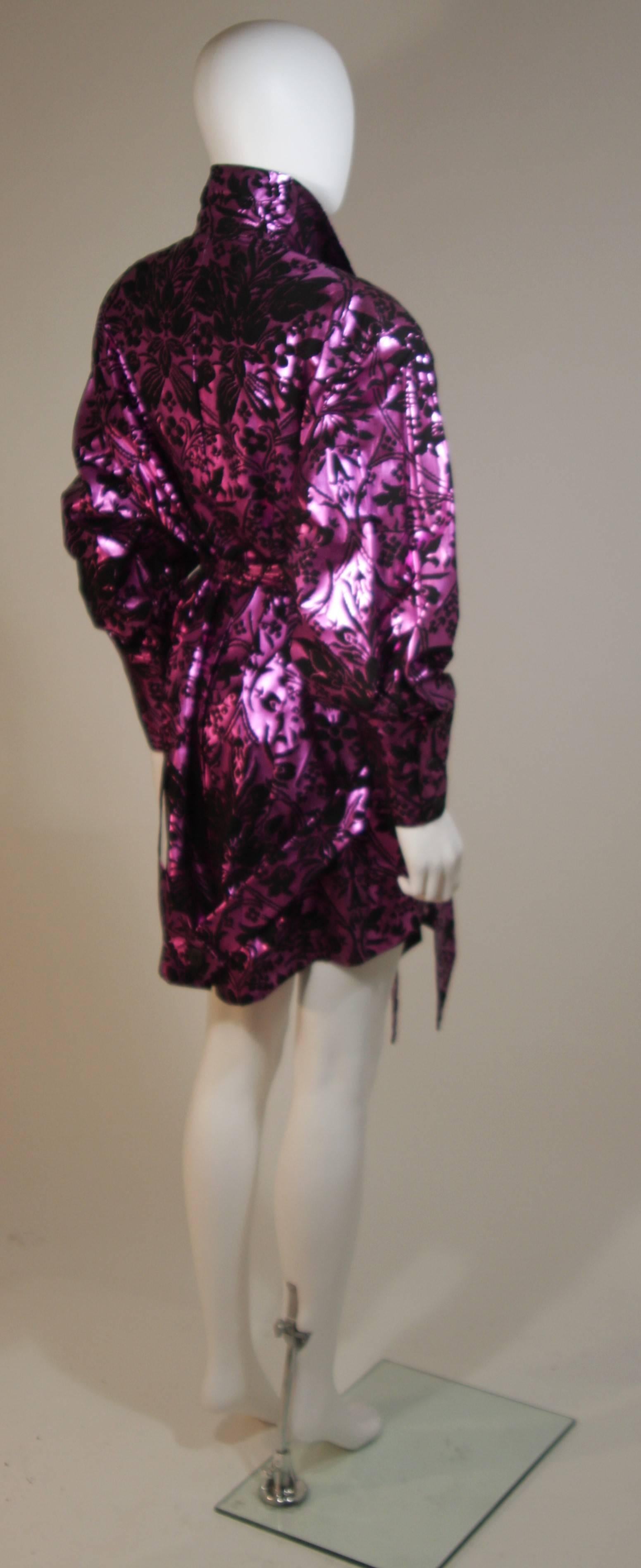 BYBLOS AMEN WARDY Purple Foiled Dress Jacket with Belt Size 44 IT 2