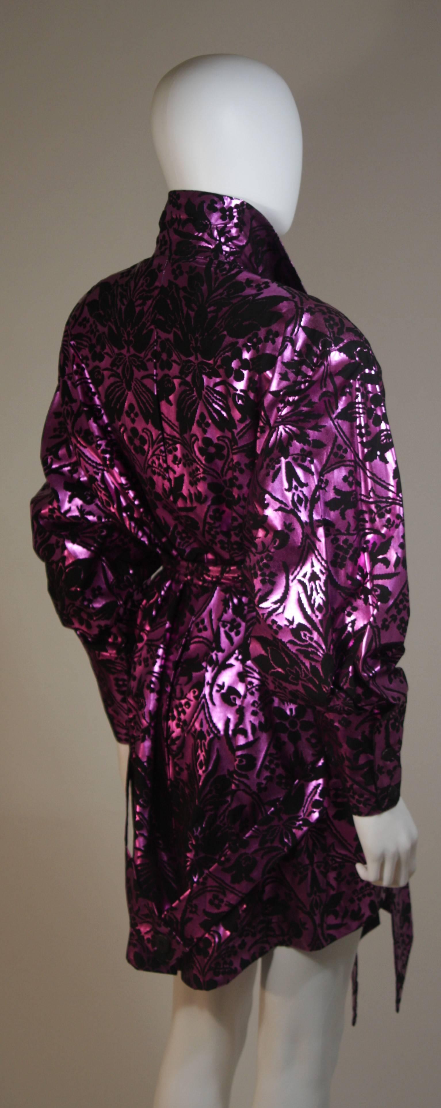 BYBLOS AMEN WARDY Purple Foiled Dress Jacket with Belt Size 44 IT 1