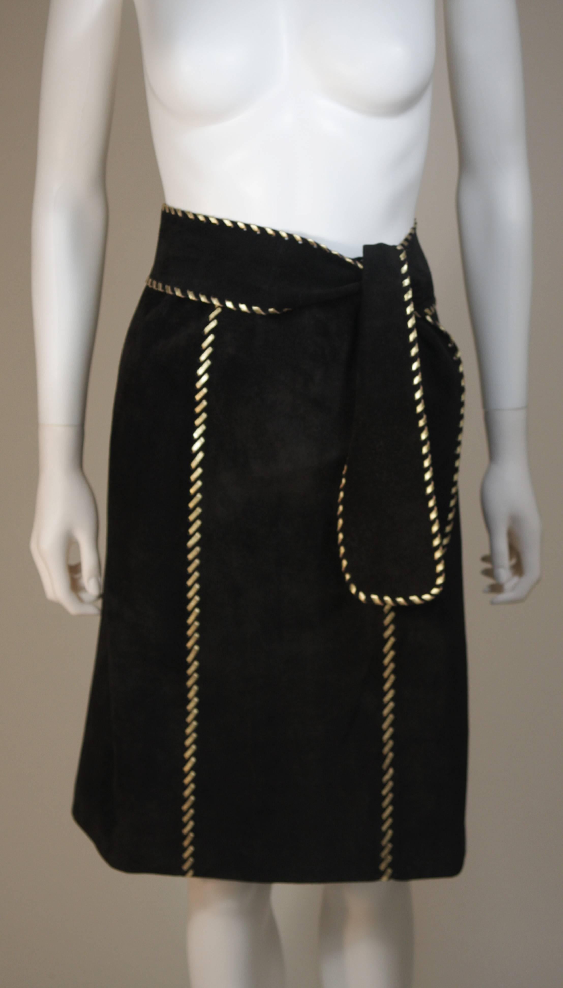 gold suede skirt