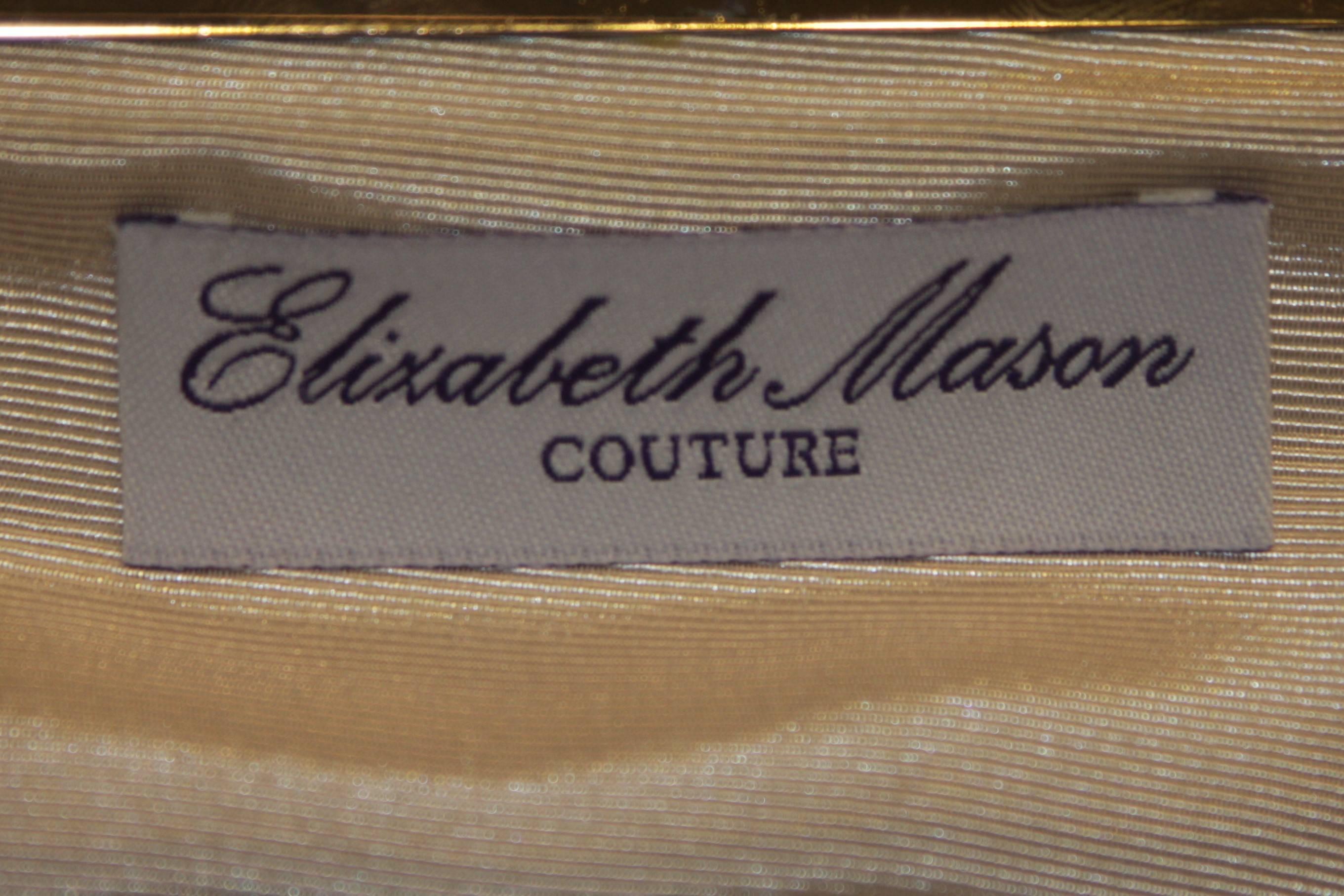 ELIZABETH MASON COUTURE Gold Rhinestone Clutch with Optional Strap 1