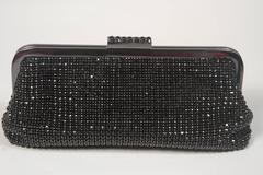 ELIZABETH MASON COUTURE Black Bejeweled Rhinestone Evening Clutch