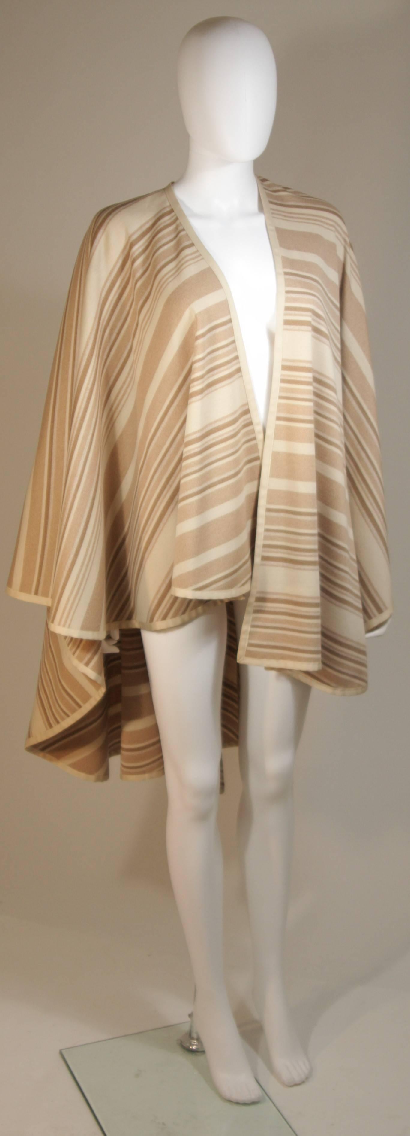 Custom Cream & Nude Wool Cape and Skirt Ensemble Size 6-10 For Sale 3