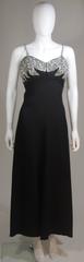 Vintage Custom Black Jewel Encrusted Gown Size 8-10