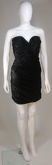 VICKY TIEL Black Metallic Ruched Cocktail Dress LBD Size 0