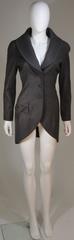 JOHN GALLIANO Grey Wool Jacket with Bow Applique Size 8 40