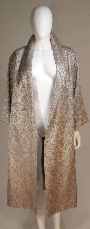 Vintage Paisley Opera Coat Silver Mauve For Sale at 1stDibs