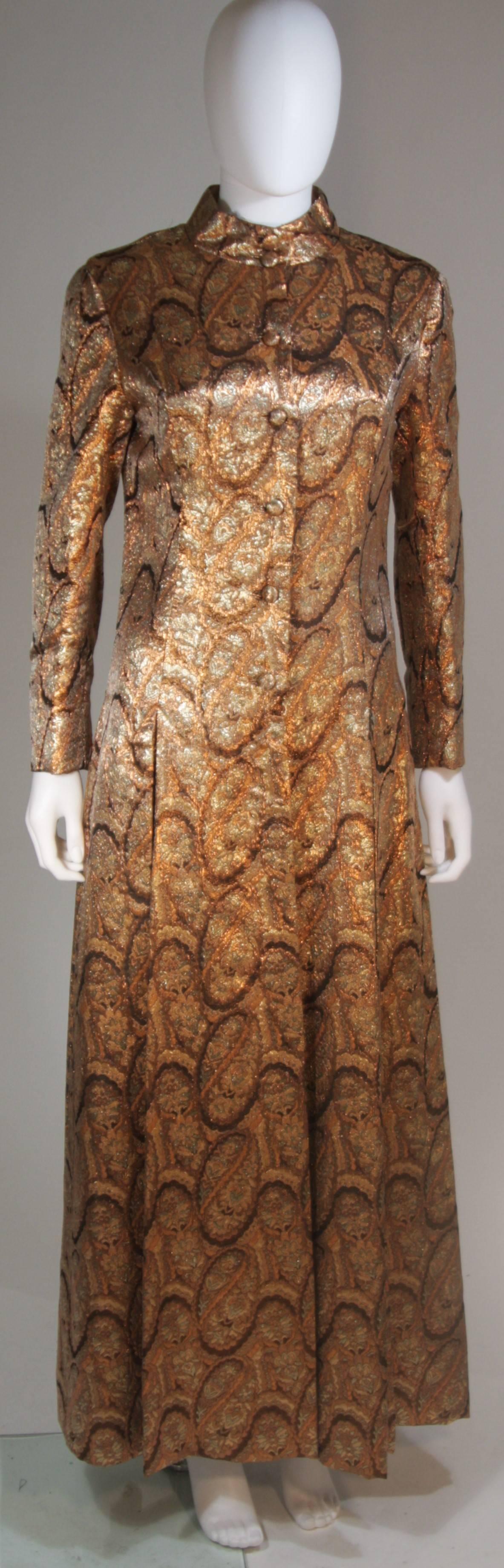 DYNASTY Bronze Paisley Coat with Beaded Belt Size 4-6 2