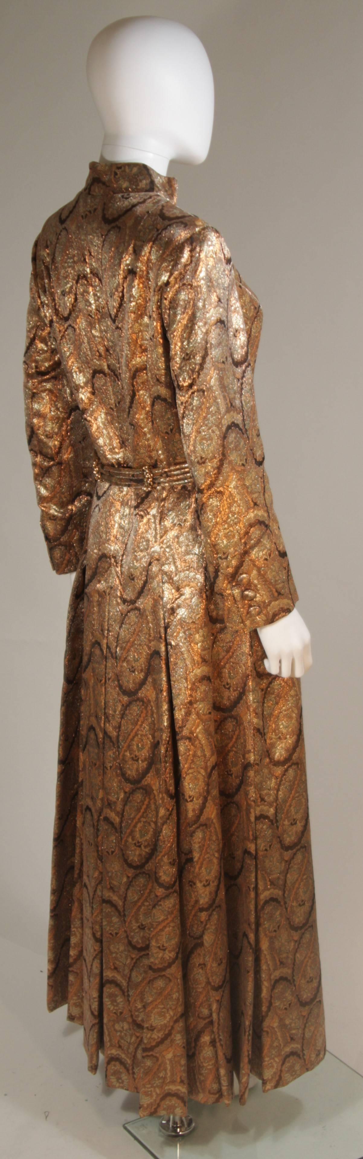 Women's DYNASTY Bronze Paisley Coat with Beaded Belt Size 4-6