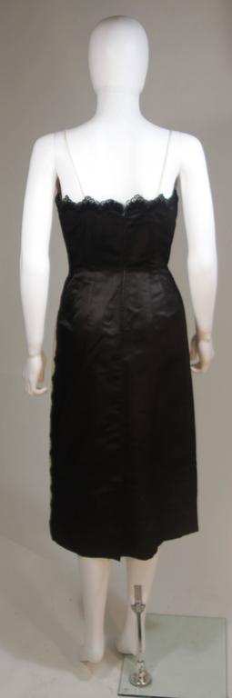 OLEG CASSINI Black and White Contrast Cocktail Dress with Lace Size 2-4 ...