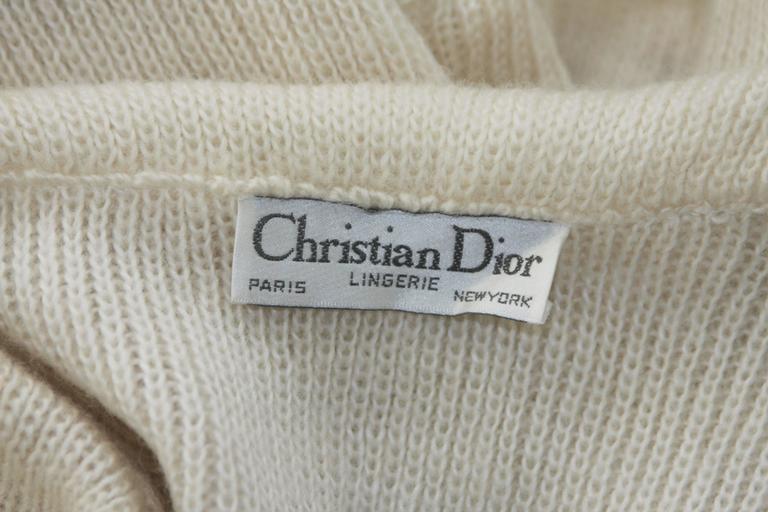 CHRISTIAN DIOR Cashmere Blend Tie Front Sweater with Ruffled Edges Size ...
