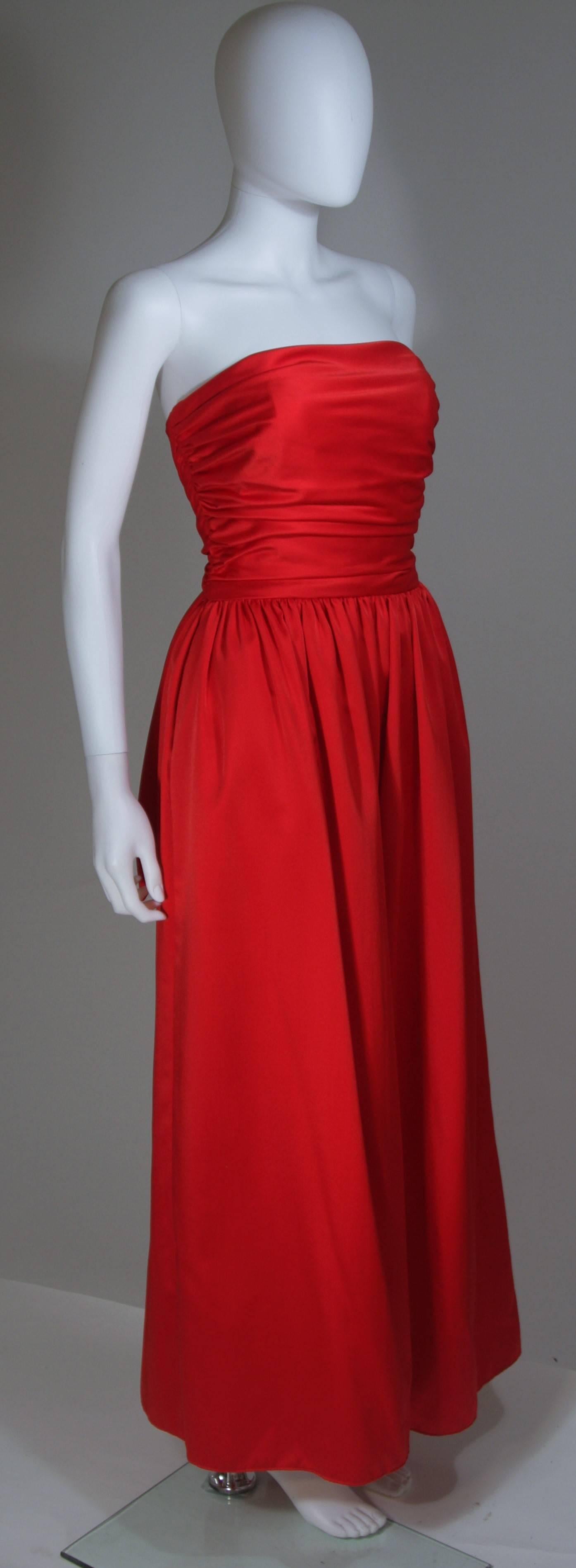 ANTHONY MUTO Rotes Kleid mit gerafftem Mieder und Taille Krawatte Größe 4-6 Damen im Angebot
