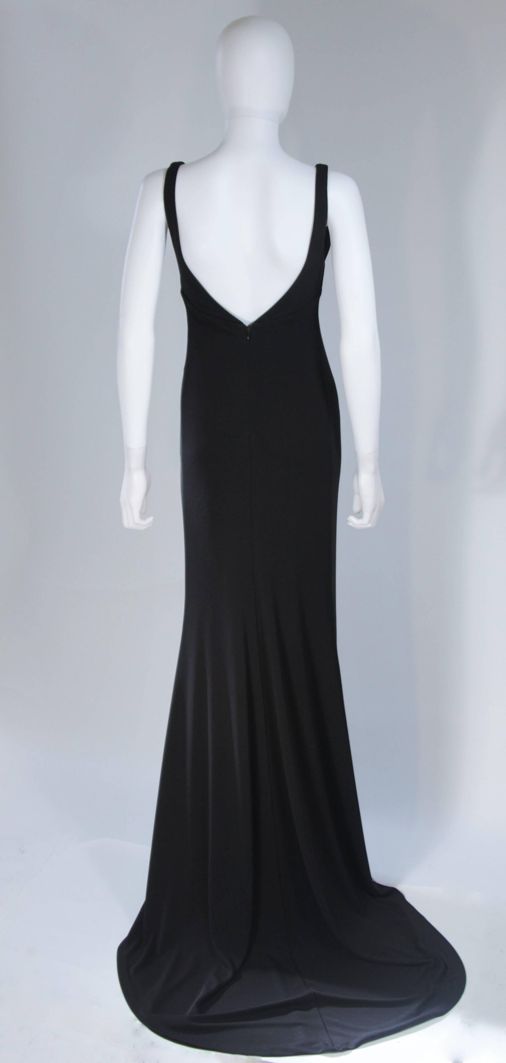Women's ALEX PERRY Black Stretch Jersey Gown with Train Size 8