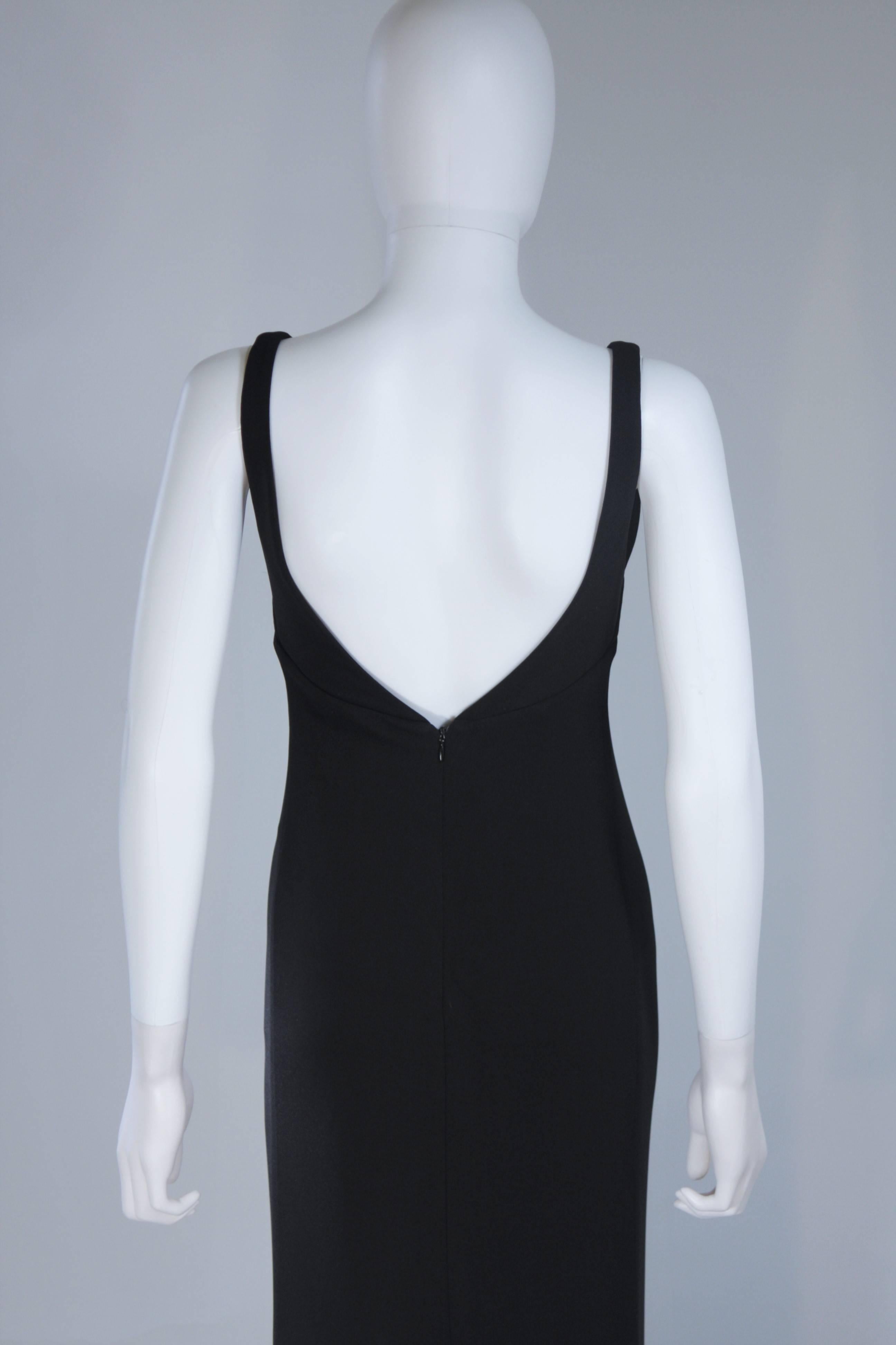 ALEX PERRY Black Stretch Jersey Gown with Train Size 8 1