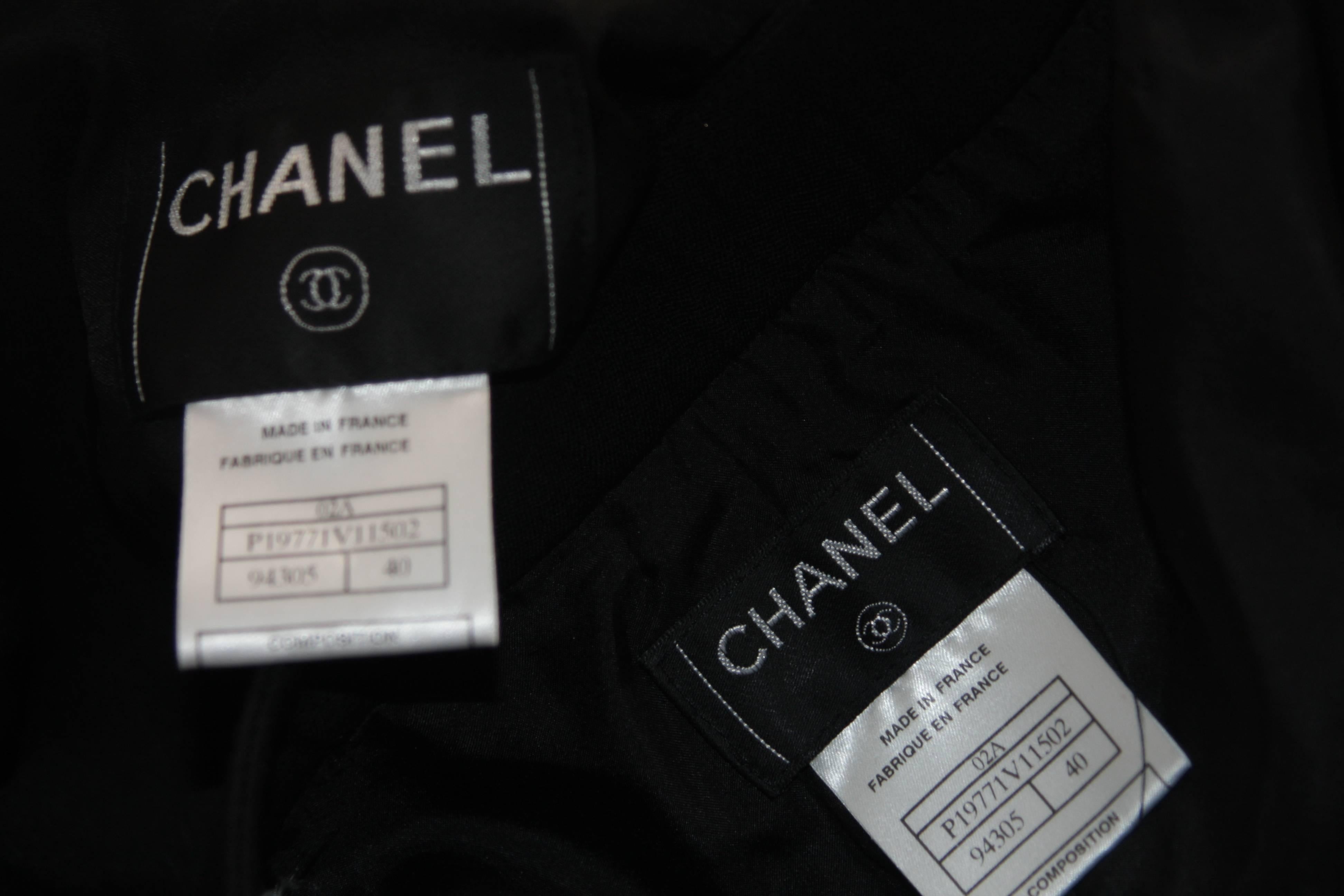 CHANEL Black Pant Suit Size 40 5