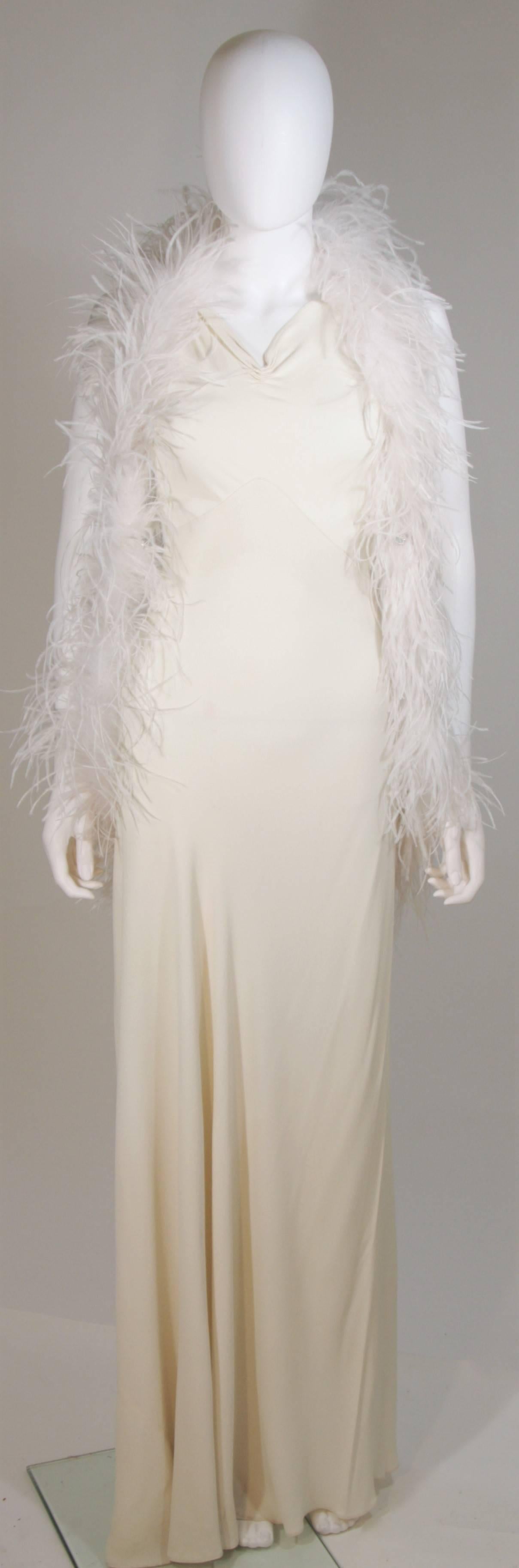 ELIZABETH MASON COUTURE Feather Wrap with Rhinestone Closure Made to Order In New Condition For Sale In Los Angeles, CA