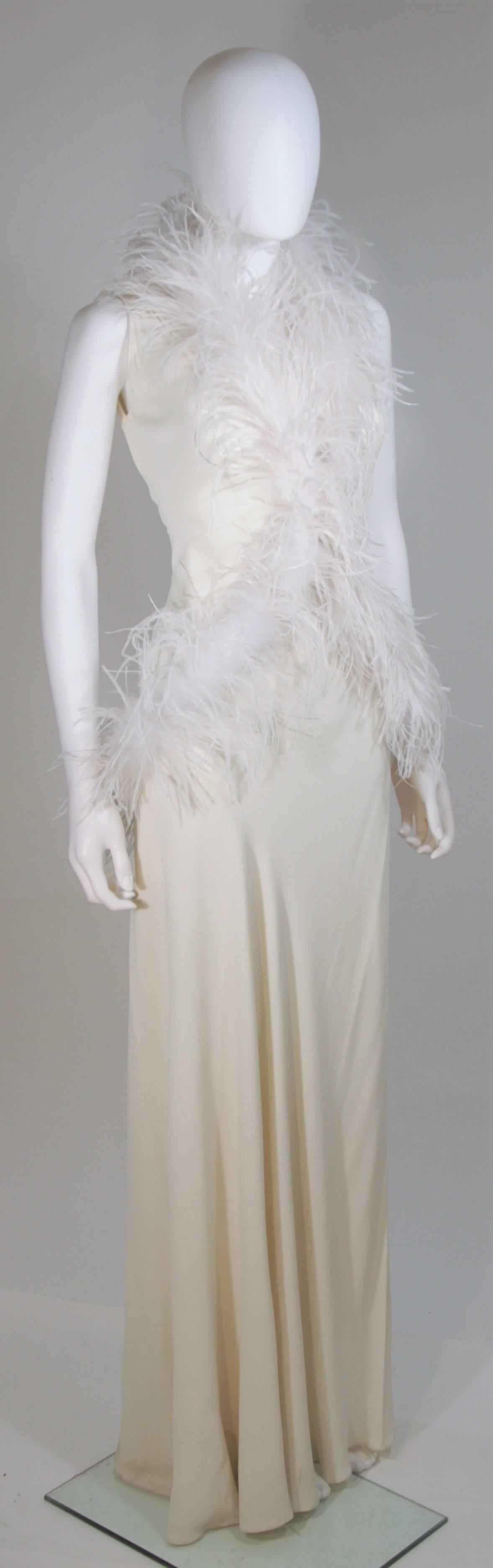 Women's ELIZABETH MASON COUTURE Feather Wrap with Rhinestone Closure Made to Order For Sale