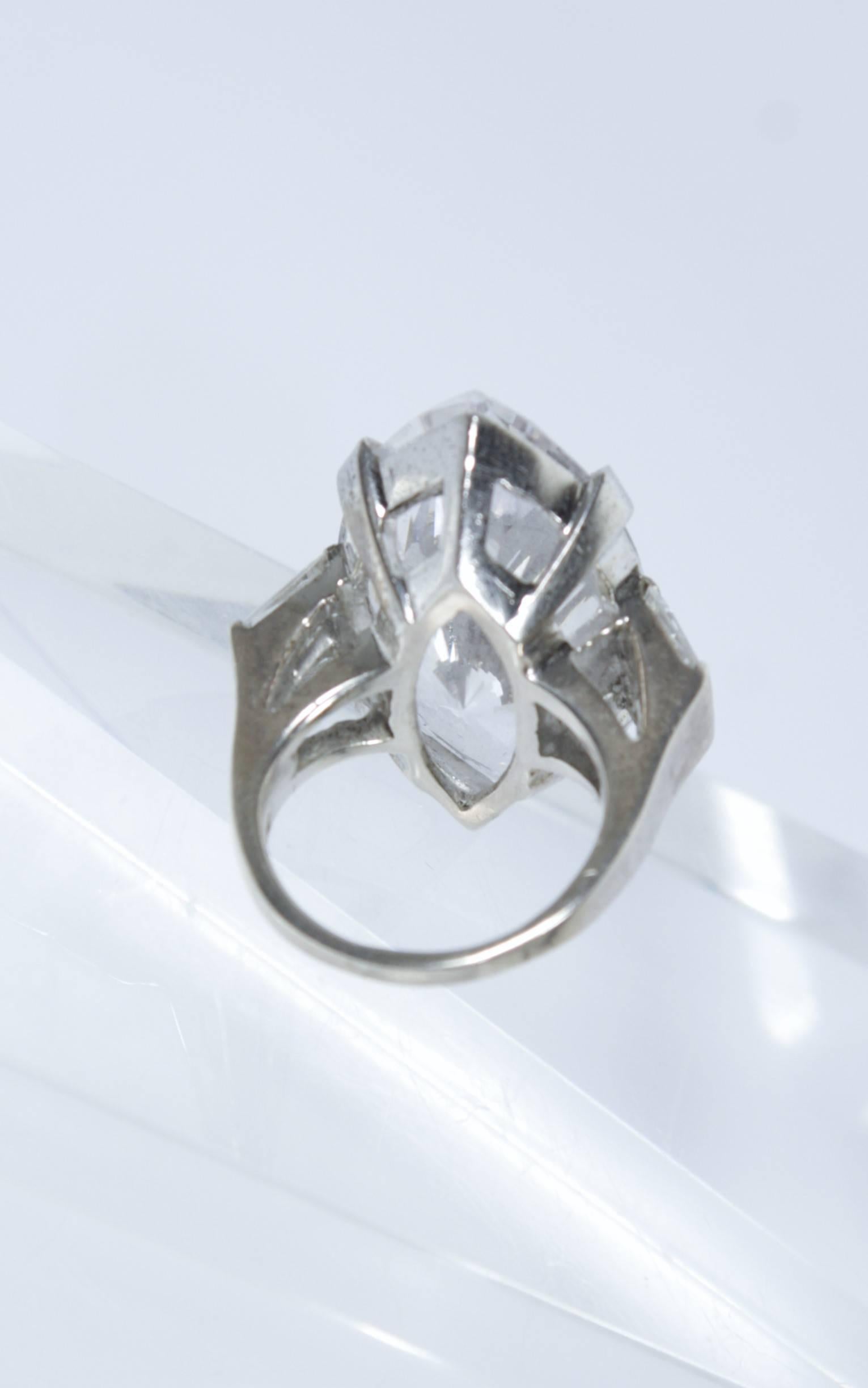 Sterling Silver 925 CZ Cocktail Ring Approximately 20 Carats 3