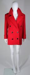 CALVIN KLEIN Circa 1980's Red Wool Peacoat Size 8-10