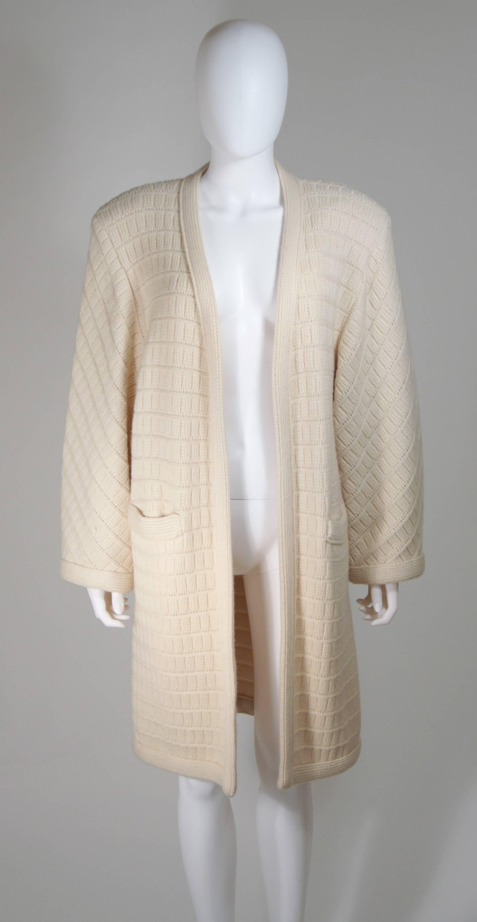 Gray VALENTINO Cream Cashmere Sweater Circa 1980's 