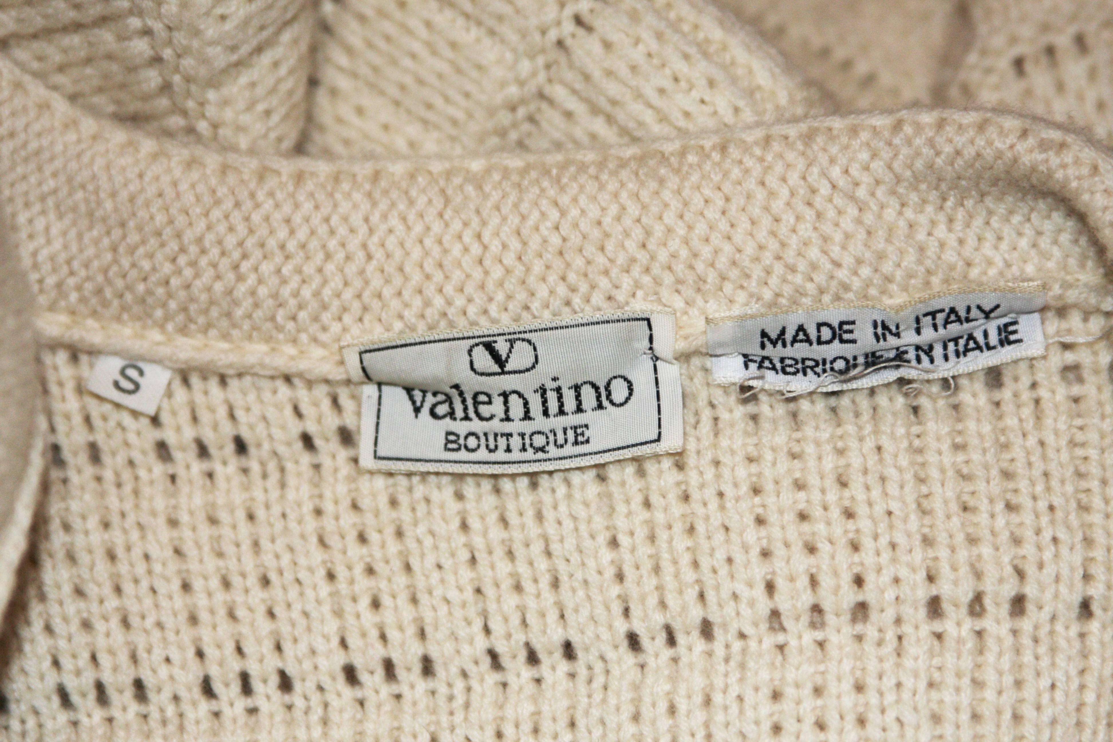 VALENTINO Cream Cashmere Sweater Circa 1980's  4