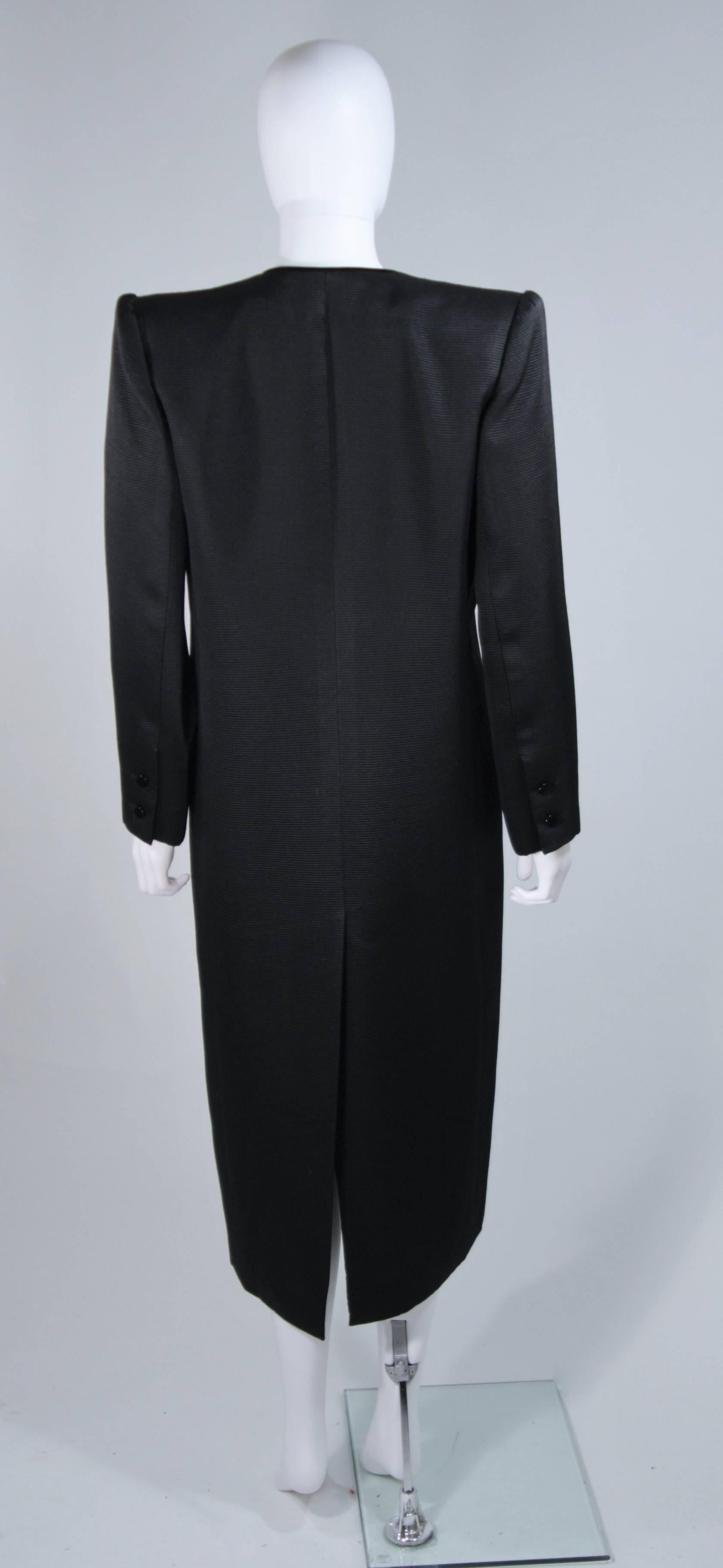 VALENTINO Silk Ribbed Tuxedo Evening Coat with Velvet Trim Size 6 3