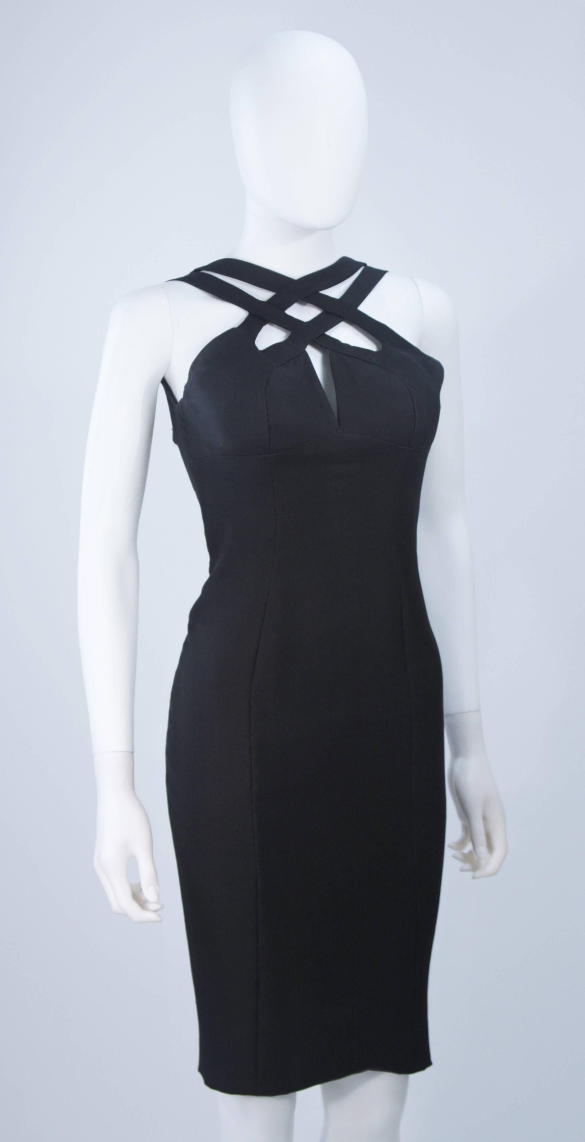 Women's ELIZABETH MASON COUTURE Silk Criss Cross Cocktail Dress Made to Measure For Sale