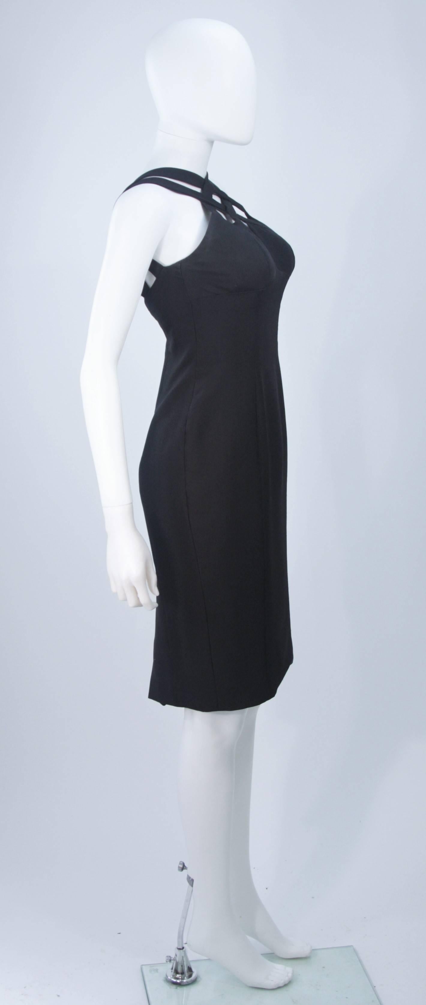 ELIZABETH MASON COUTURE Silk Criss Cross Cocktail Dress Made to Measure For Sale 1