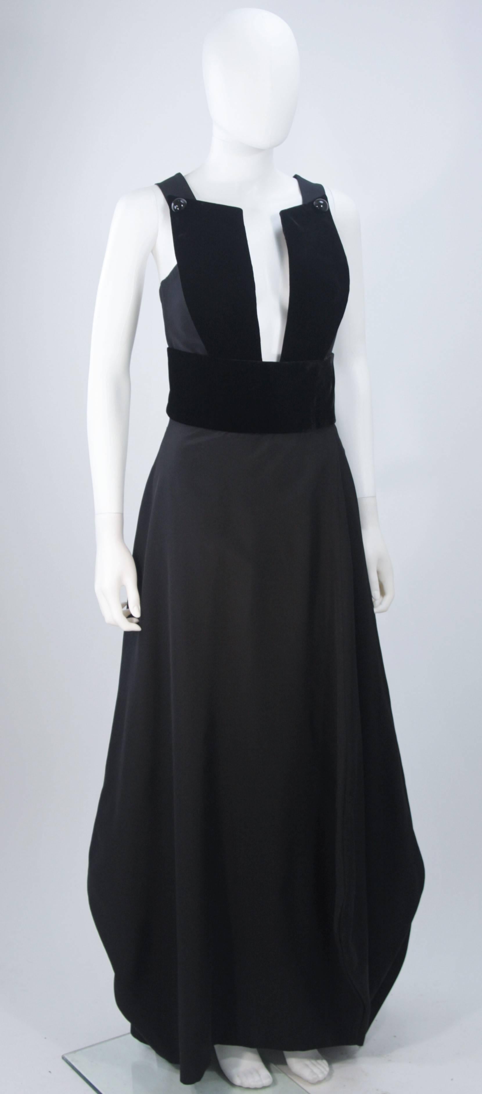 Women's GIORGIO ARMANI Velvet & Silk Structured Gown Size 6