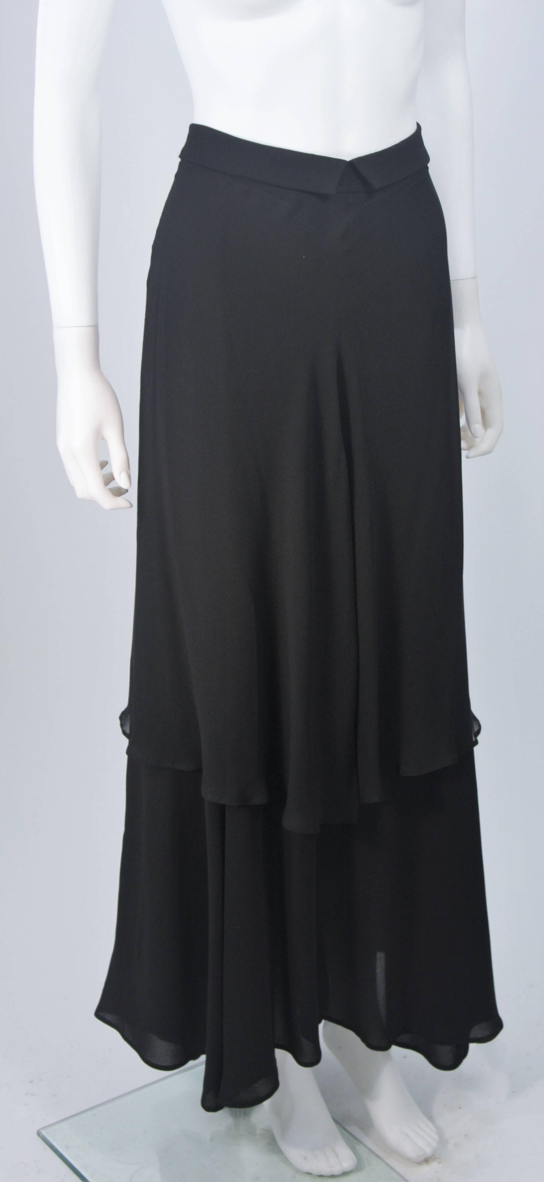 YOHJI YAMAMOTO Black Layered Silk Chiffon Skirt Size 3 In New Condition In Los Angeles, CA